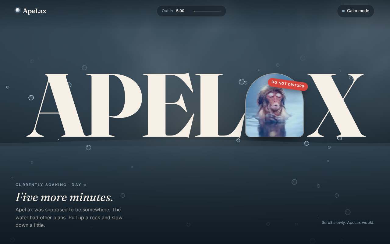 Screenshot of apelax.xyz as our browser saw it
