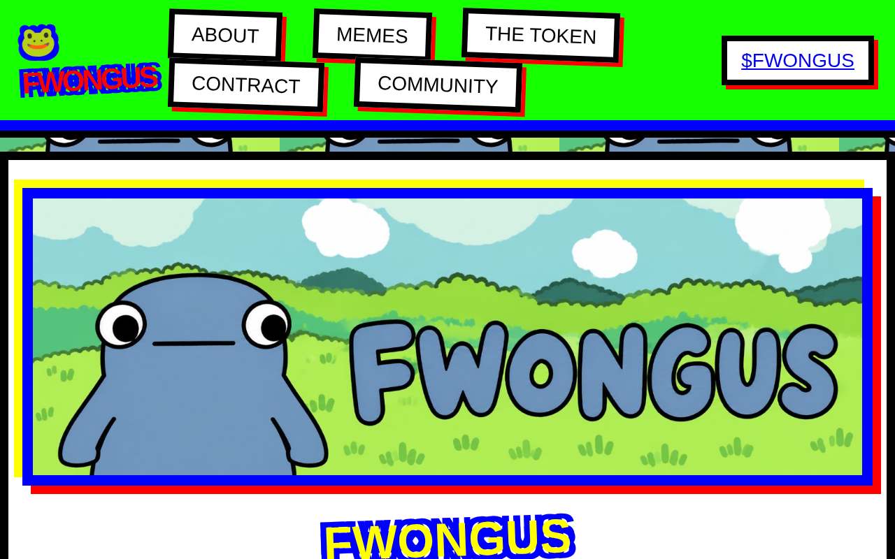 Screenshot of www.fwongus.site as our browser saw it