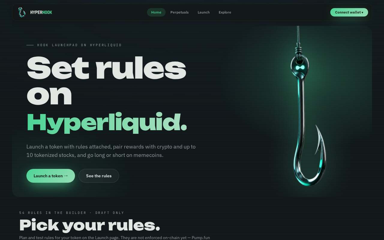 Screenshot of hyperhook.fun as our browser saw it