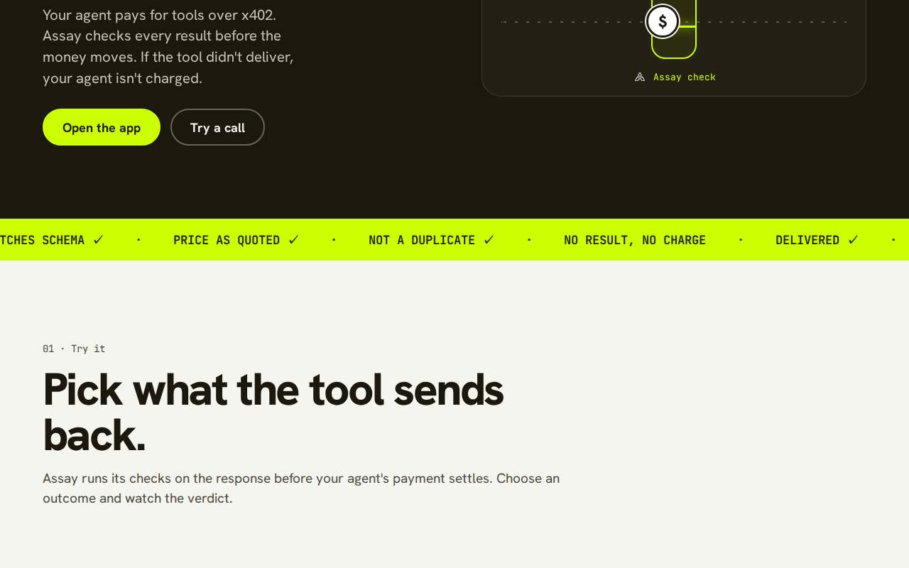 Screenshot of goassay.ai as our browser saw it