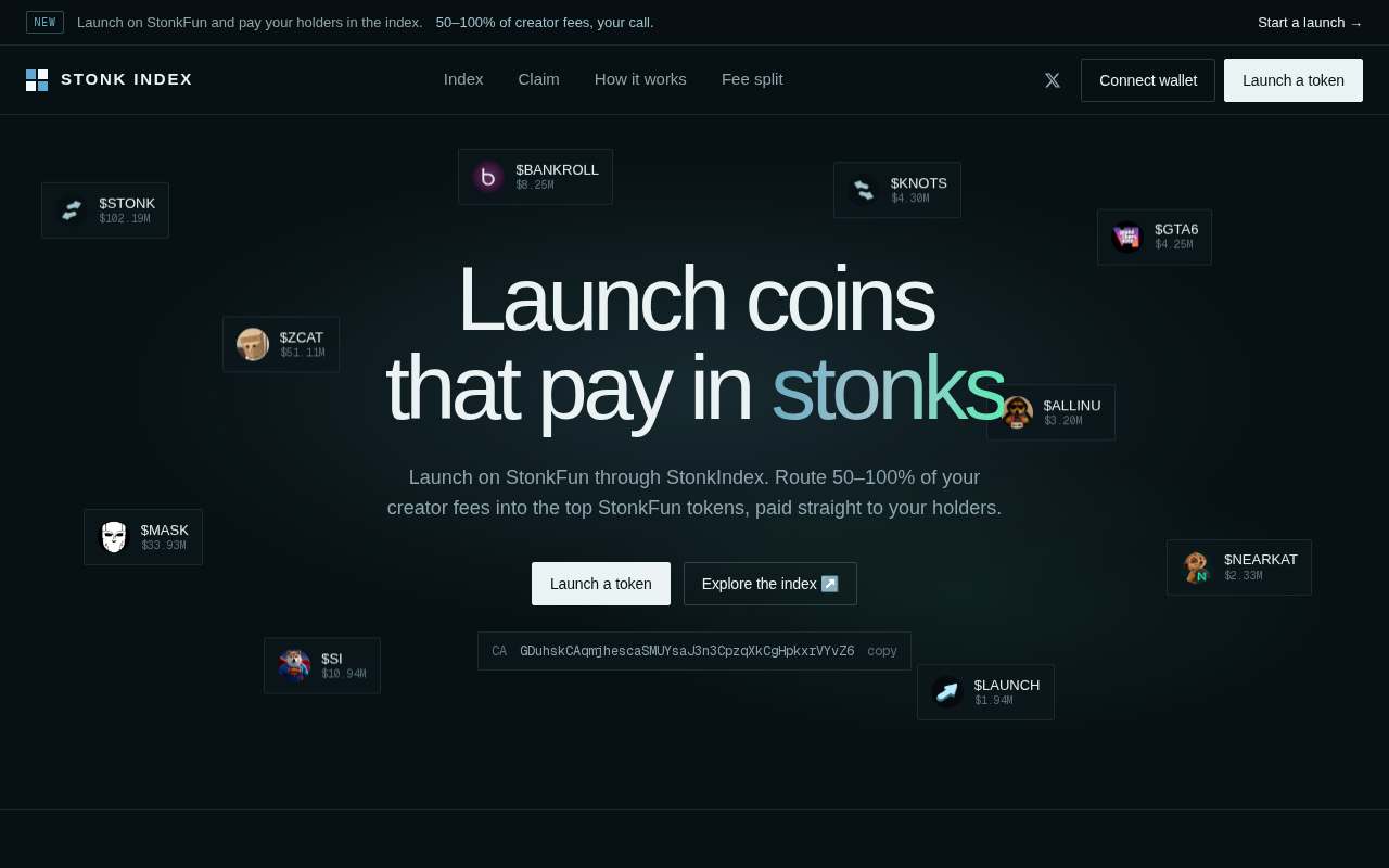 Screenshot of indexonstonk.com as our browser saw it