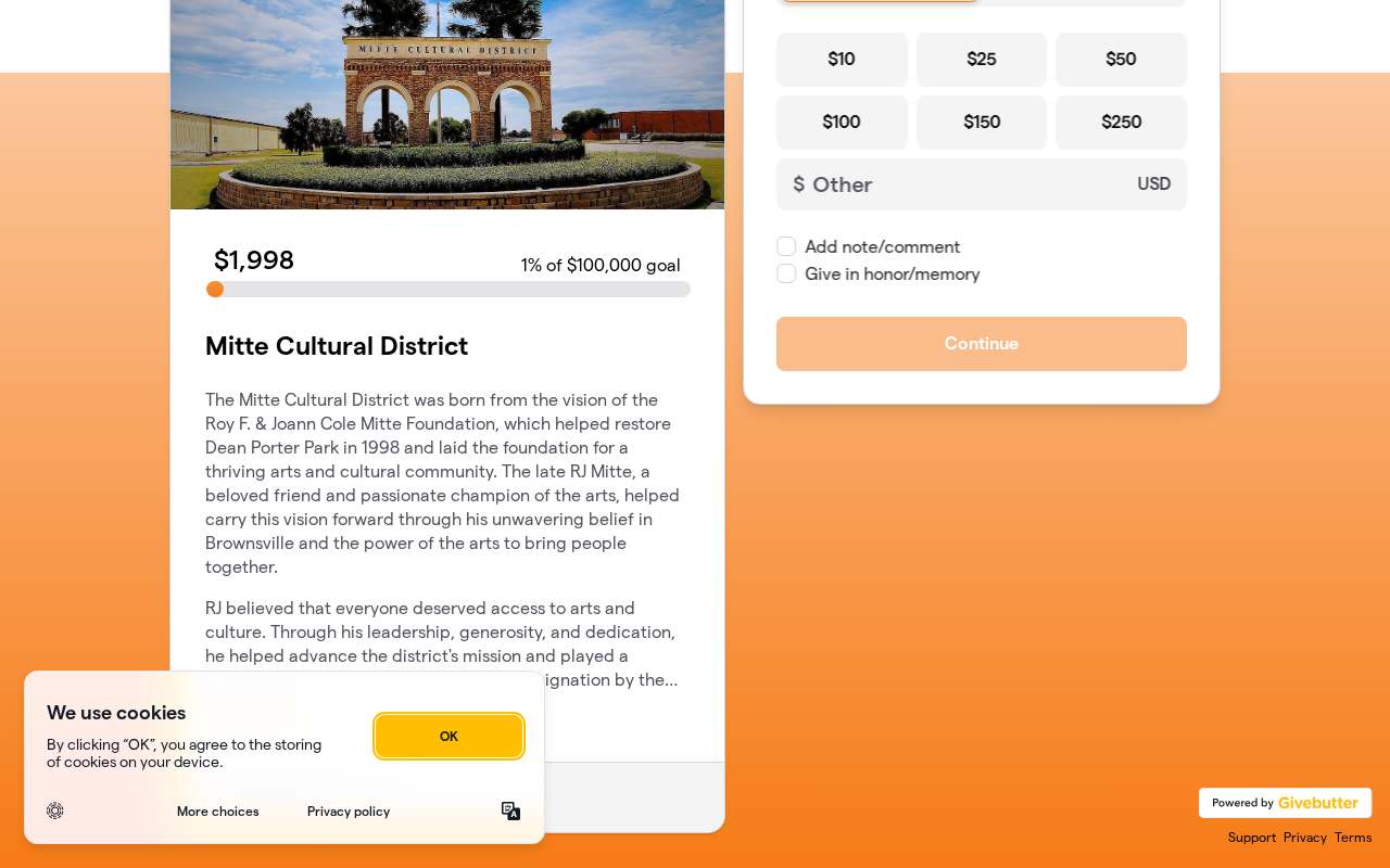 Screenshot of givebutter.com as our browser saw it