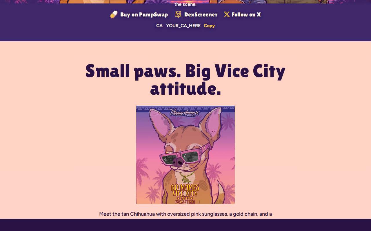 Screenshot of www.chicothegta.site as our browser saw it