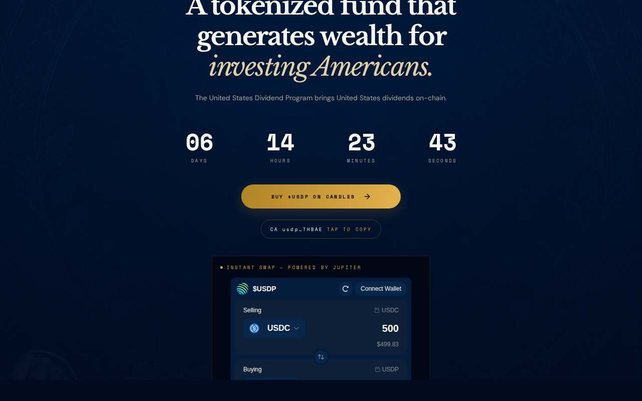 Screenshot of usdp.fund as our browser saw it