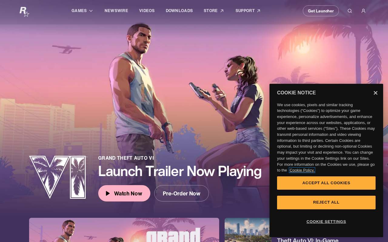 Screenshot of www.rockstargames.com as our browser saw it
