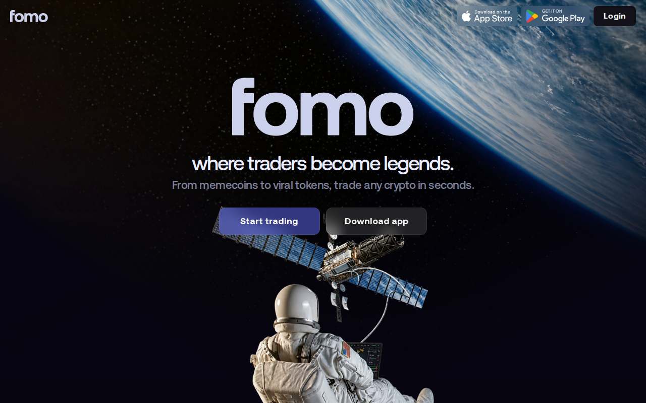 Screenshot of fomo.family as our browser saw it