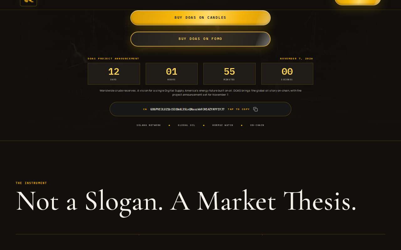 Screenshot of doas.live as our browser saw it