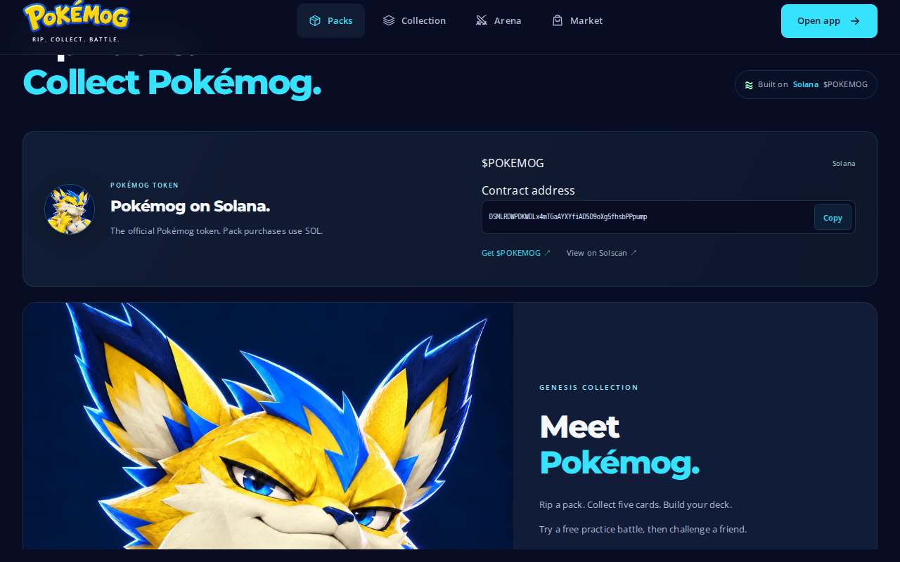 Screenshot of pokemogcoin.com as our browser saw it