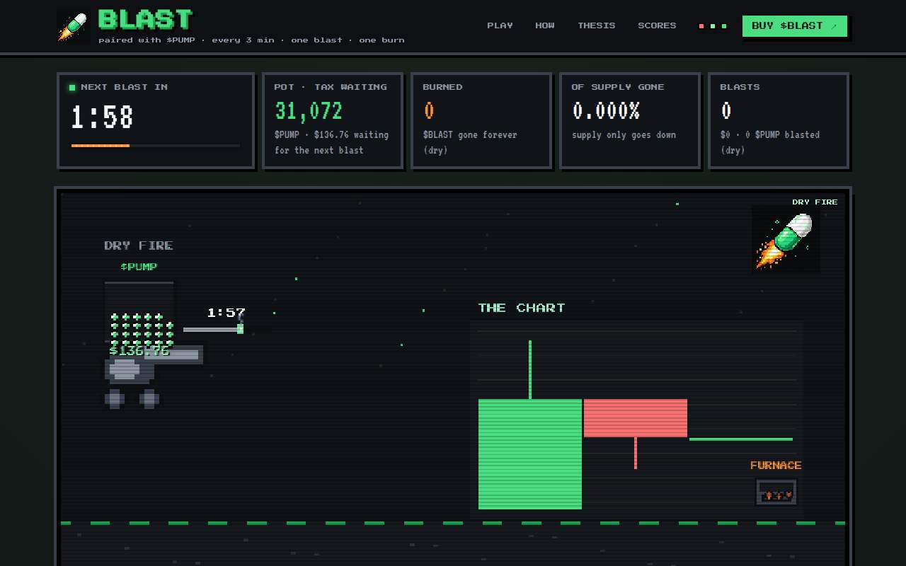 Screenshot of www.pumpblast.fun as our browser saw it