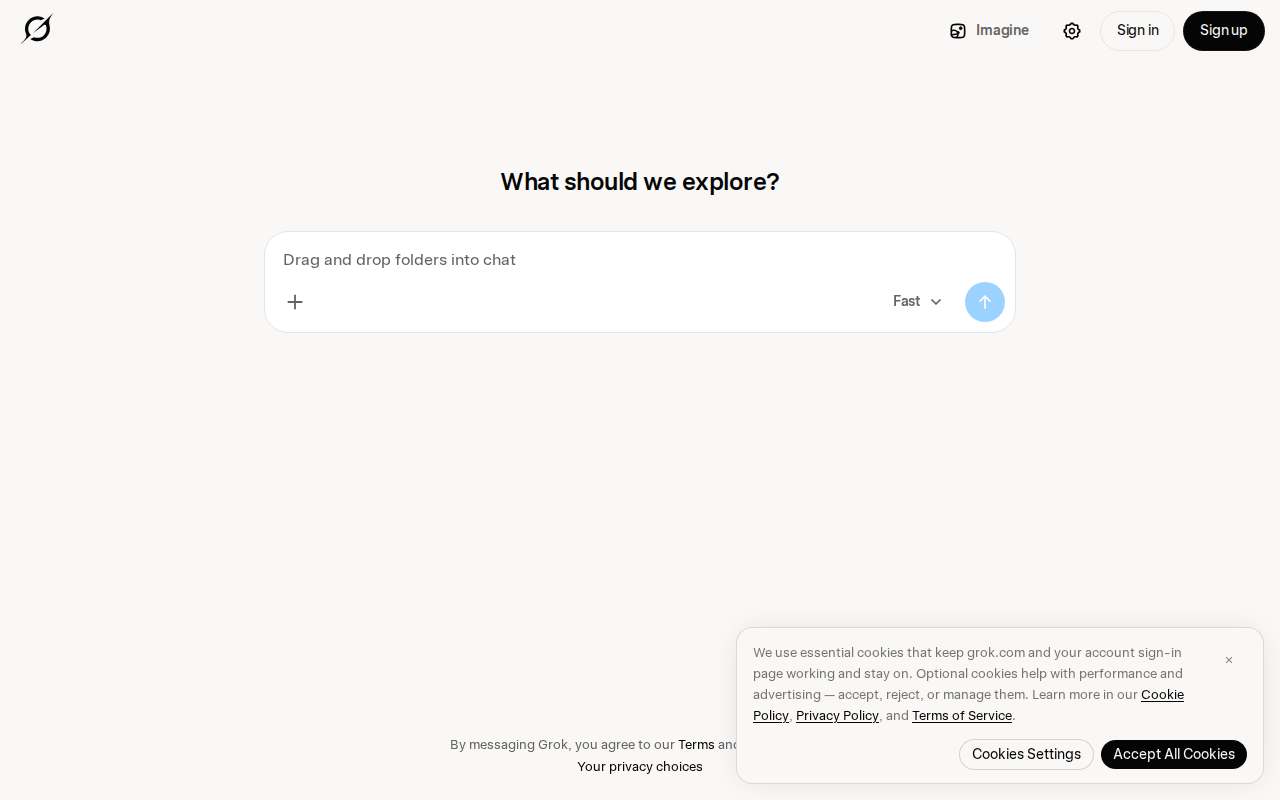 Screenshot of grok.com as our browser saw it