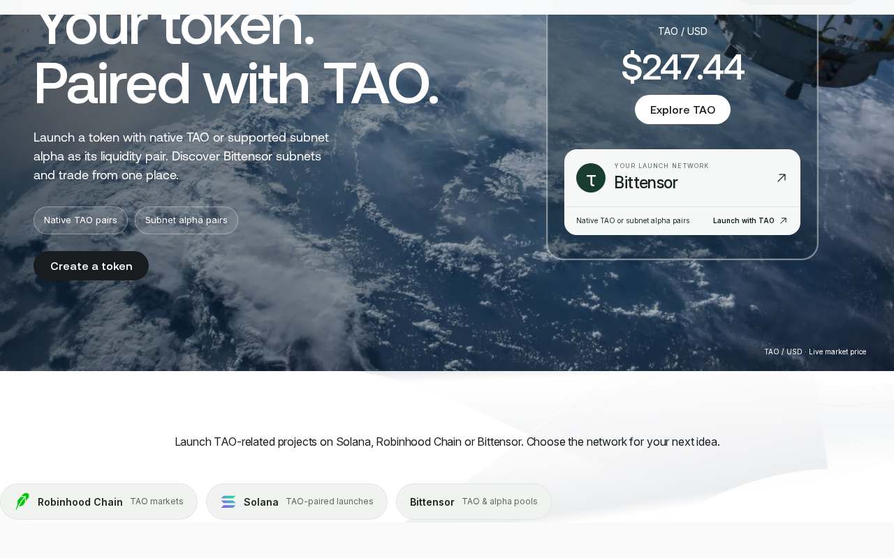 Screenshot of taolaunch.online as our browser saw it