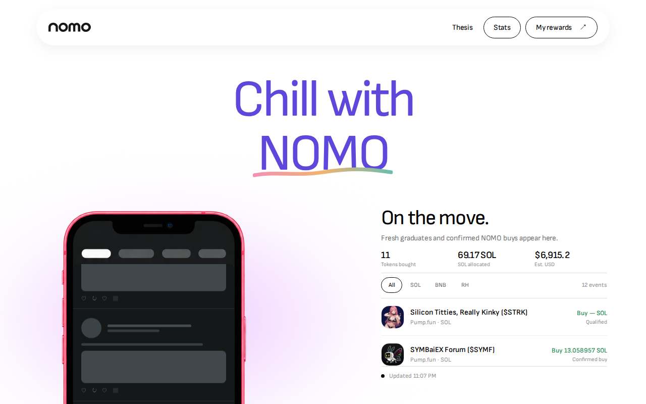 Screenshot of nomosol.tech as our browser saw it
