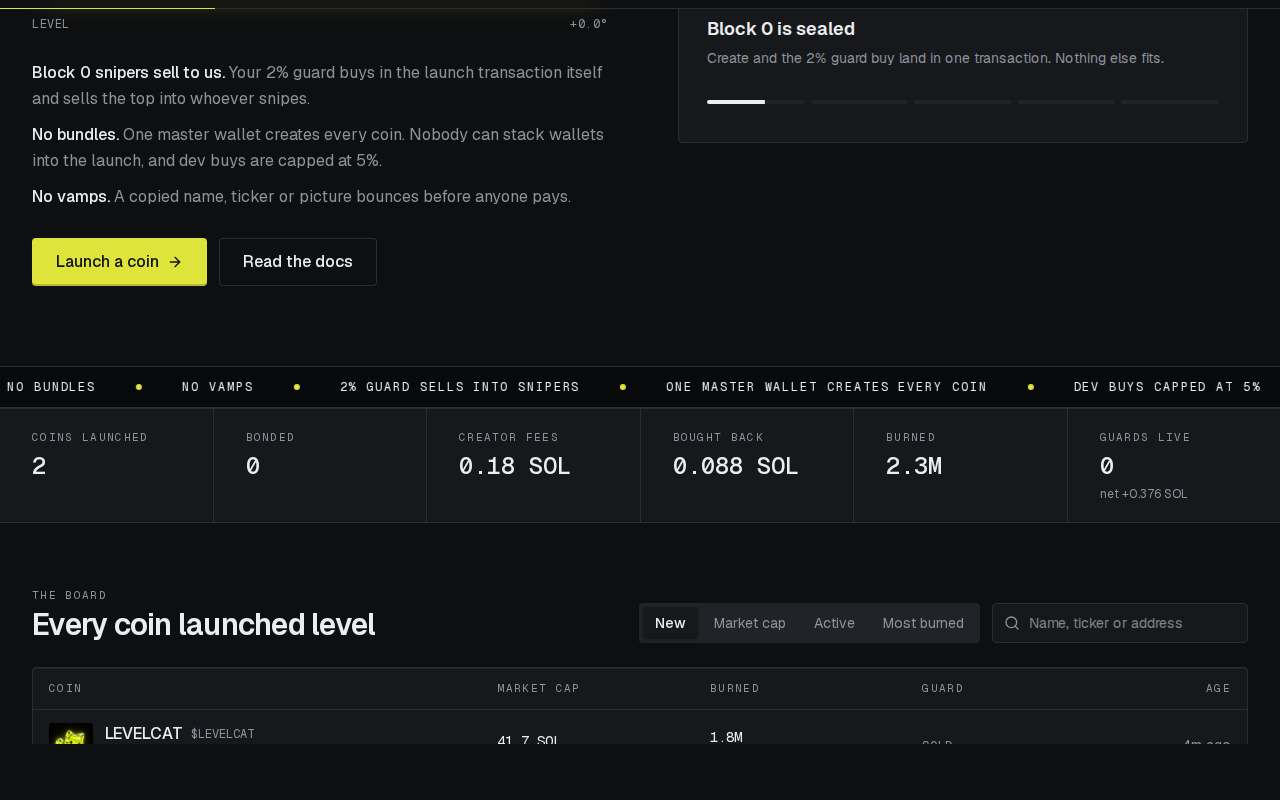 Screenshot of www.levelpad.app as our browser saw it