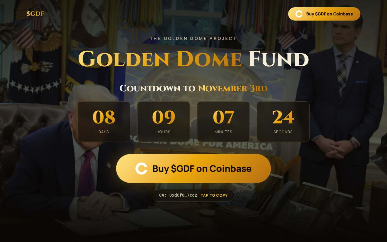 Screenshot of gdf.fund as our browser saw it