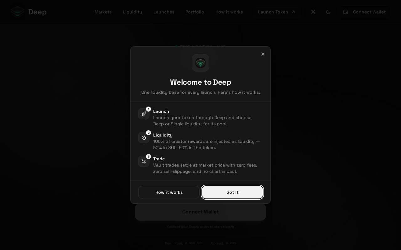 Screenshot of deepliquidity.live as our browser saw it