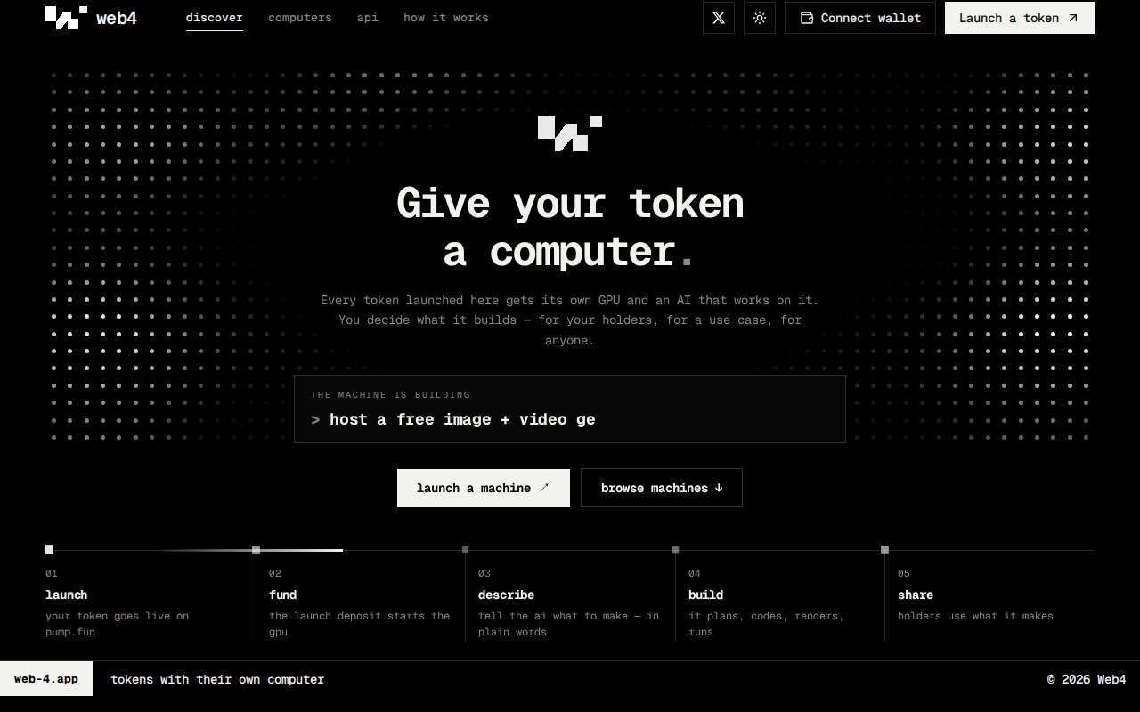 Screenshot of web-4.app as our browser saw it